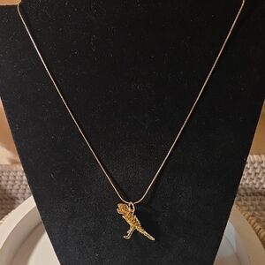 Coach Gold Dinosaur Pendant Necklace Upgrade Chain